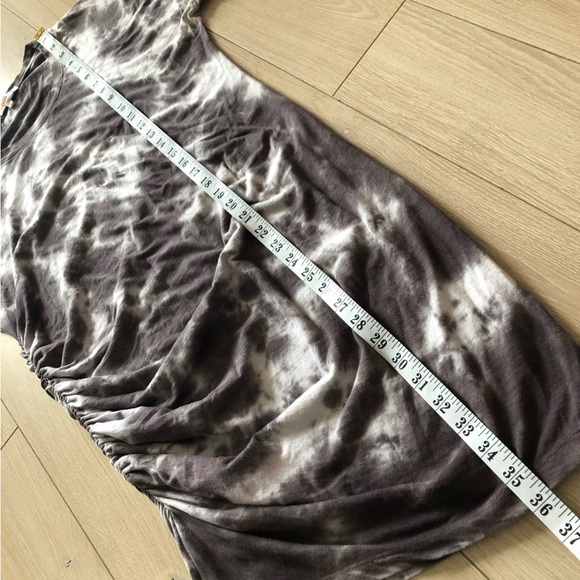 Sundry Anthropologie Ruched Tie Dye Mini Dress in Black & White Size 1/S - Picture 10 of 10